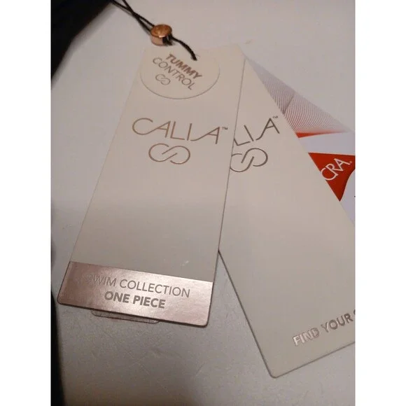 Calia Women's Swimsuit Sz 4 Black Tie Front Crisscross StrapFixed Cups $75 - Picture 8 of 13